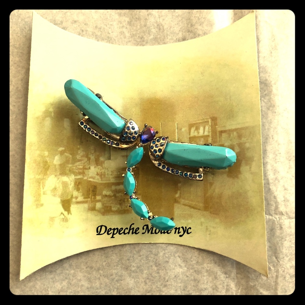 DepecheMode NYC Jade Dragonfly Brooch